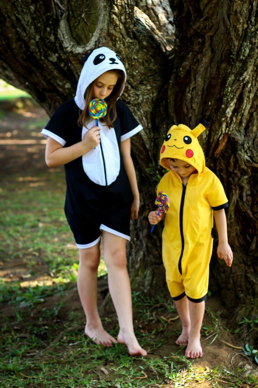 Pijama Pikachu Infantil Com Capuz 100% Algodão A Pronta Entrega em