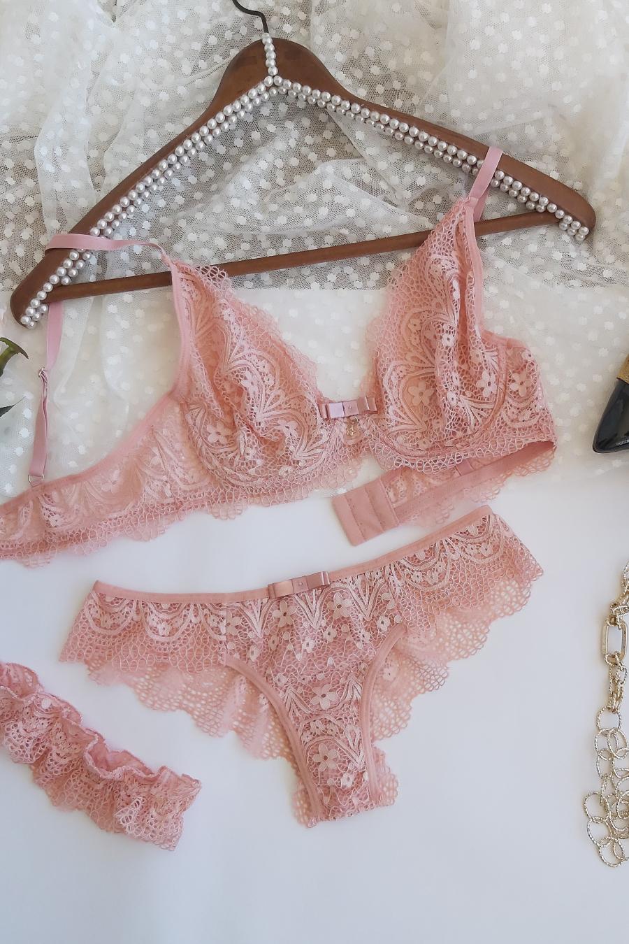 pink lace lingerie