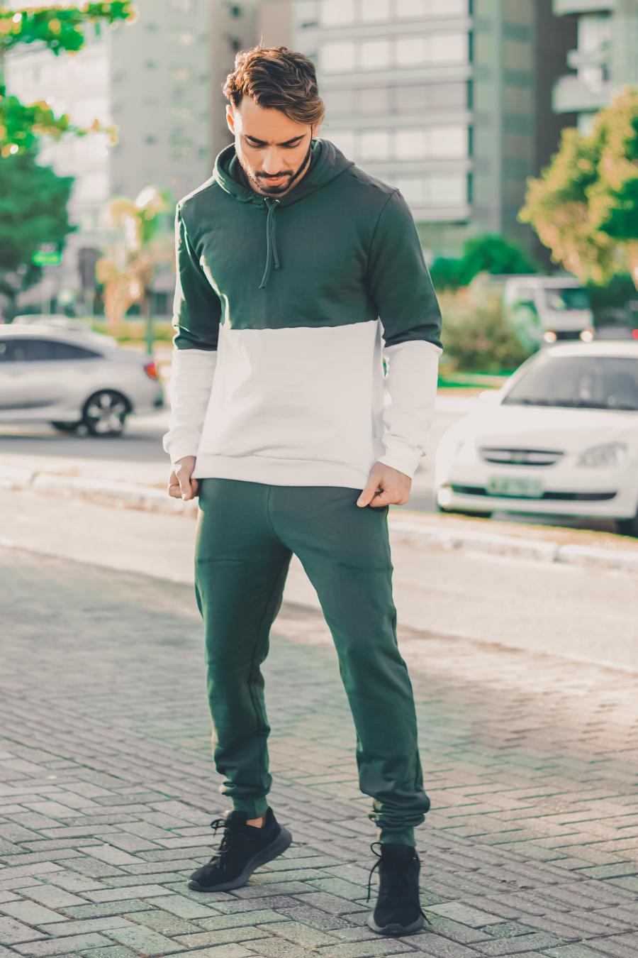 olive green moletom com capuz dress