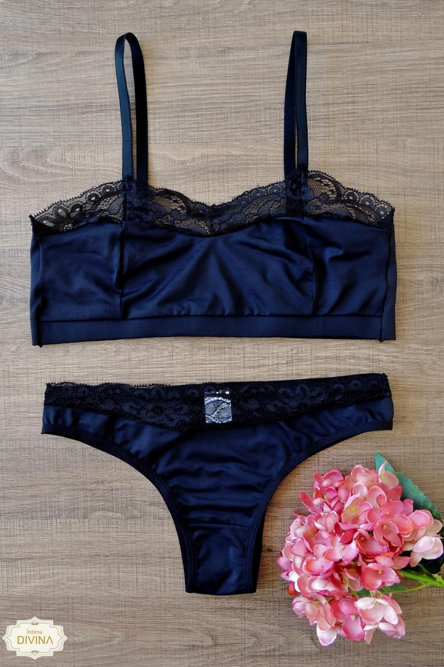 Volliê Lingerie - Conjunto sem bojo lycra cirrê renda - Volliê Lingerie -  moda íntima e pijamas de luxo com preço de fábrica