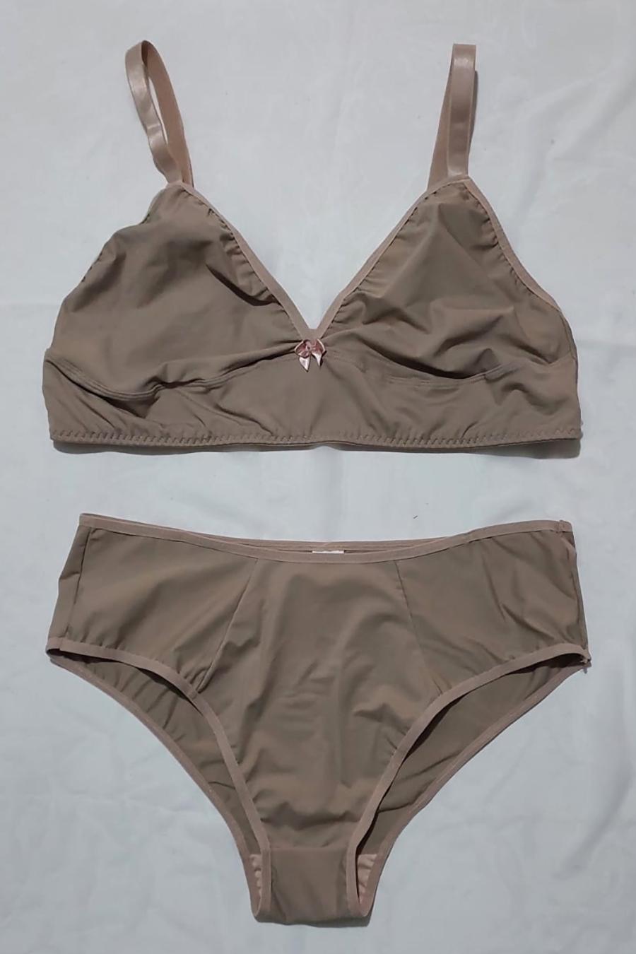CONJUNTO DE MICROFIBRA SEM BOJO COM ALÇAS REFORÇADAS PLUS SIZE