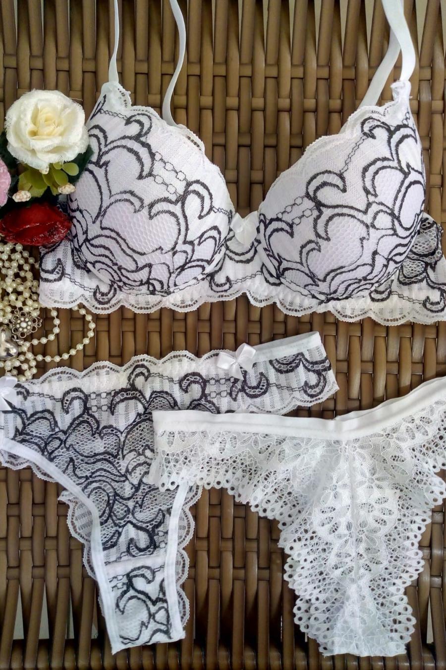 Kit 12 Peças - Lingerie C/ Renda