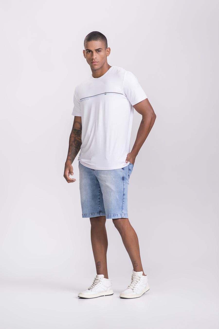 Bermuda Masculina Jeans c/ Puídos Média