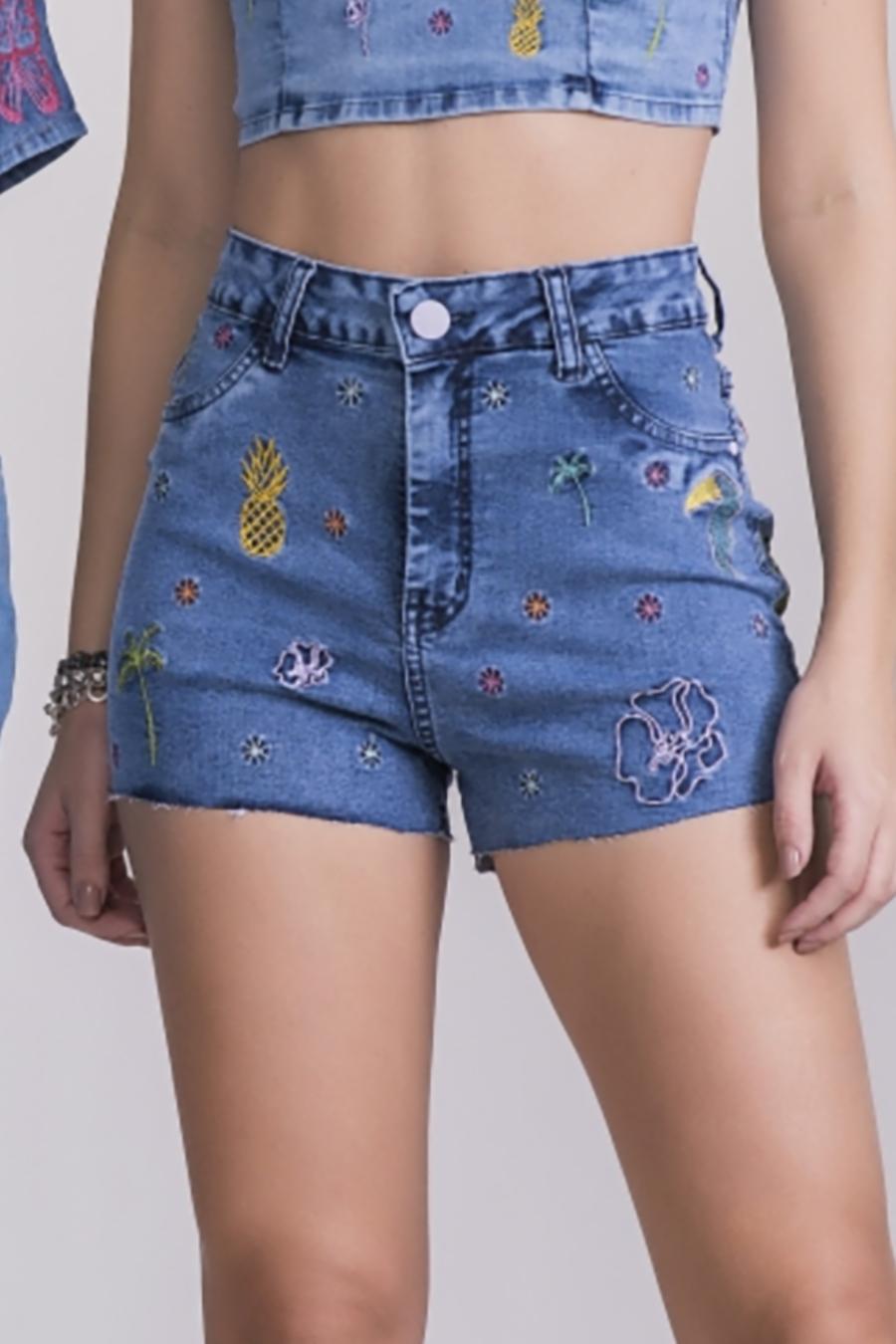 Short curto hot sale cintura alta jeans