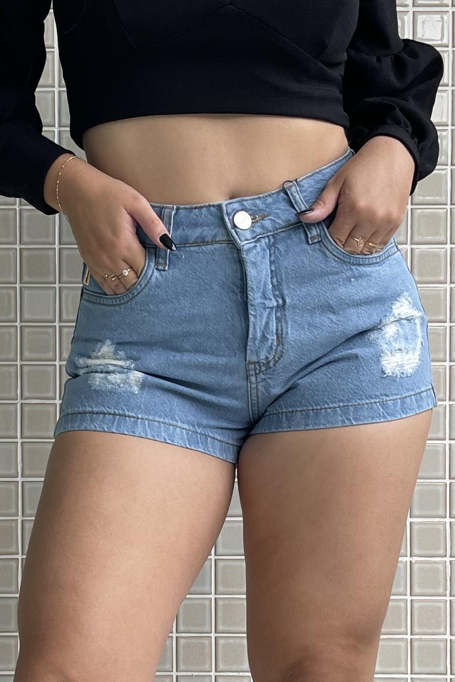 Short Kopen Denim Jeans Feminino Estonado Destroyed